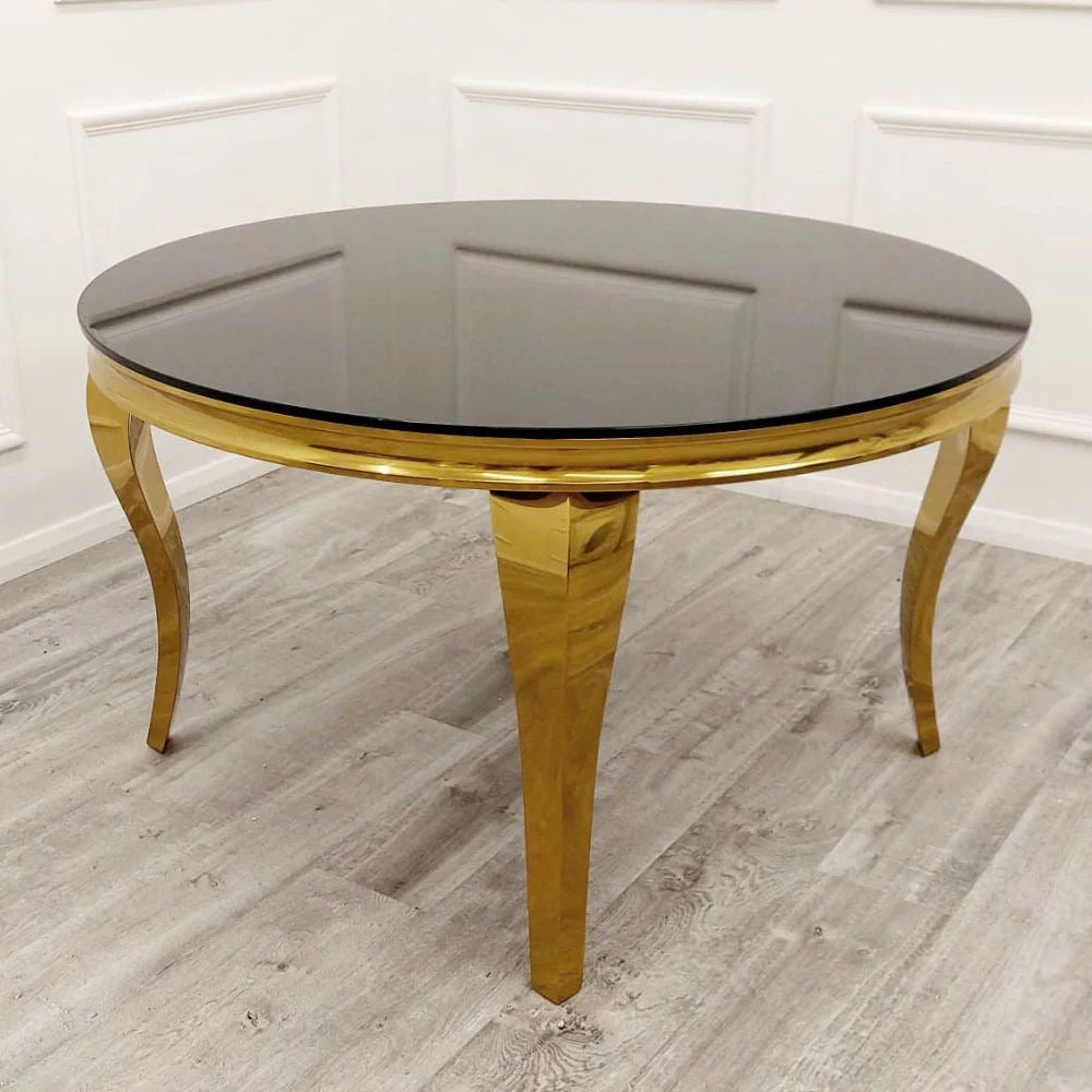 1.3m Round Louis Gold Leg Table