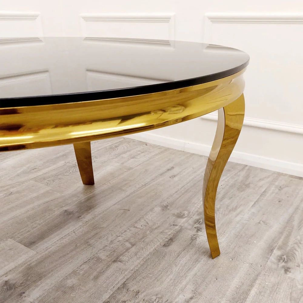 1.3m Round Louis Gold Leg Table