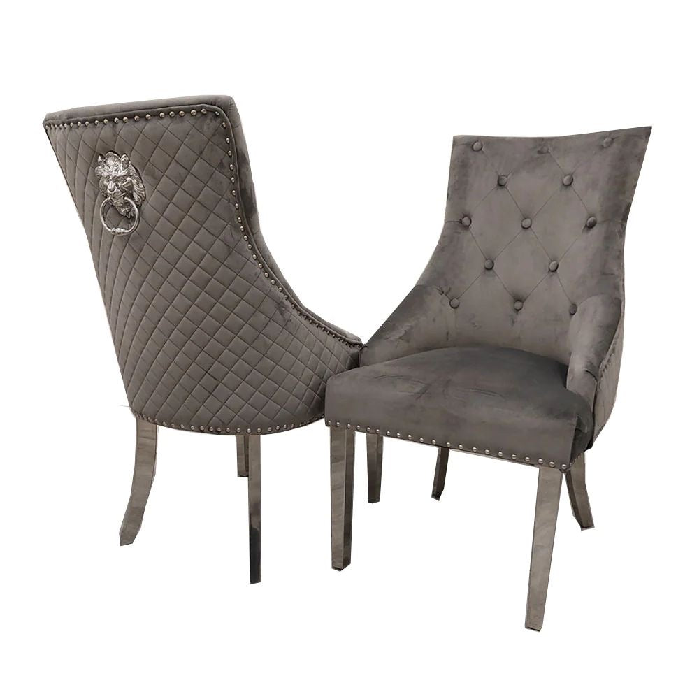 2x Bentley Chrome Leg Dining Chair