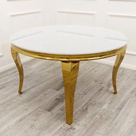 1.3m Round Louis Gold Leg Table