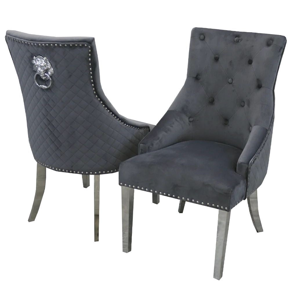 2x Bentley Chrome Leg Dining Chair