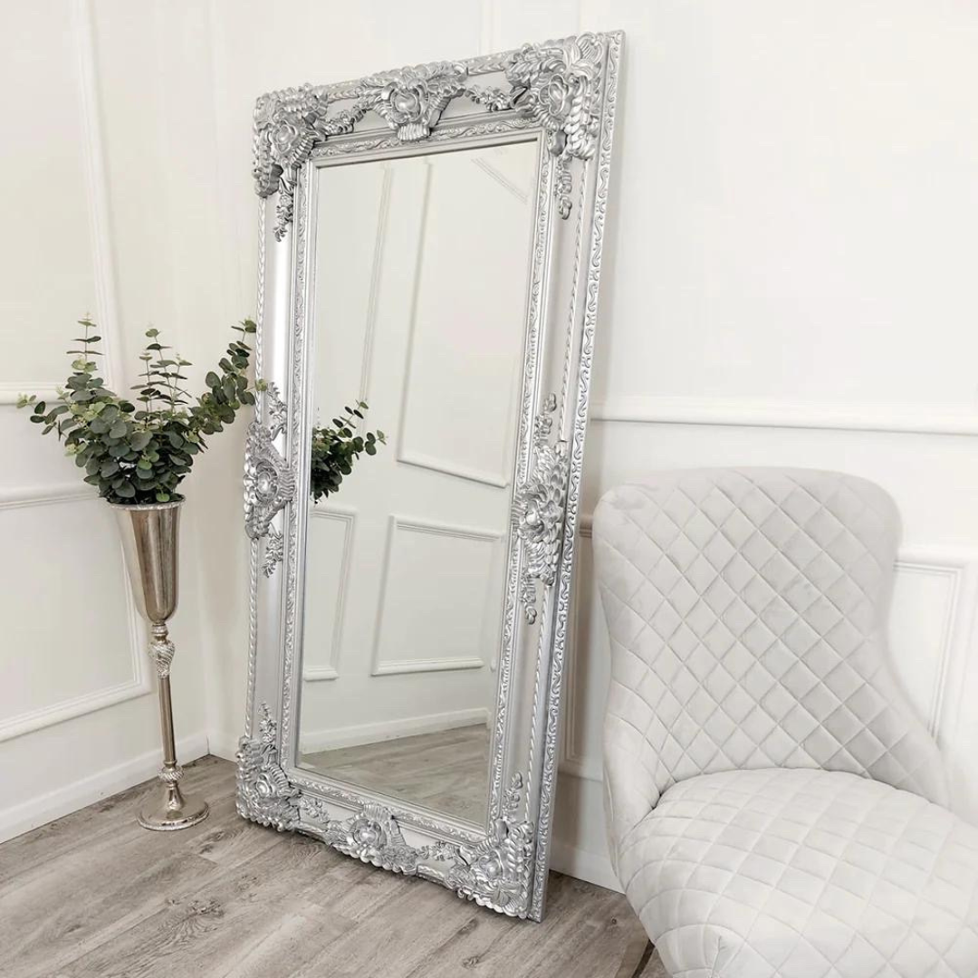 Large Ornate Silver Mirror