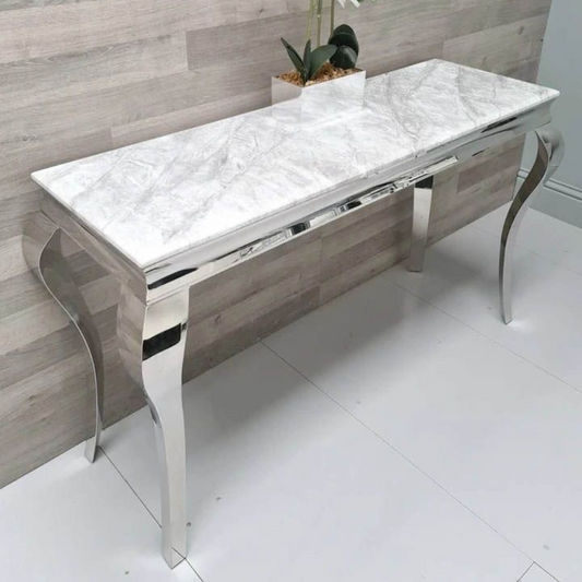 Louis Chrome Leg Console Table