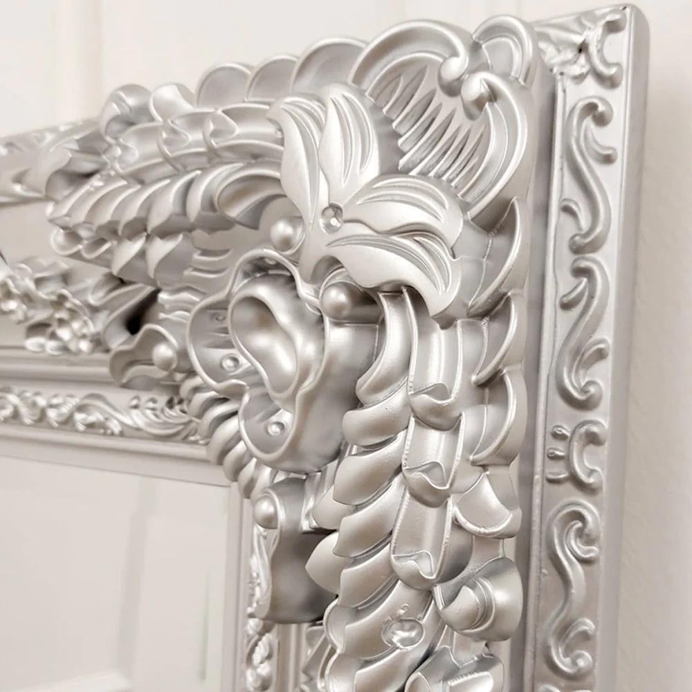 Large Ornate Silver Mirror