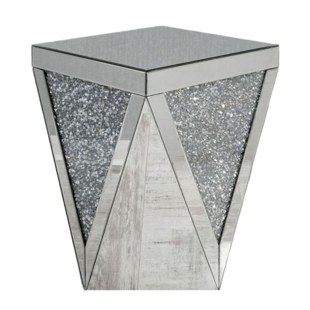 Crushed Diamond Mirrored Lamp Table