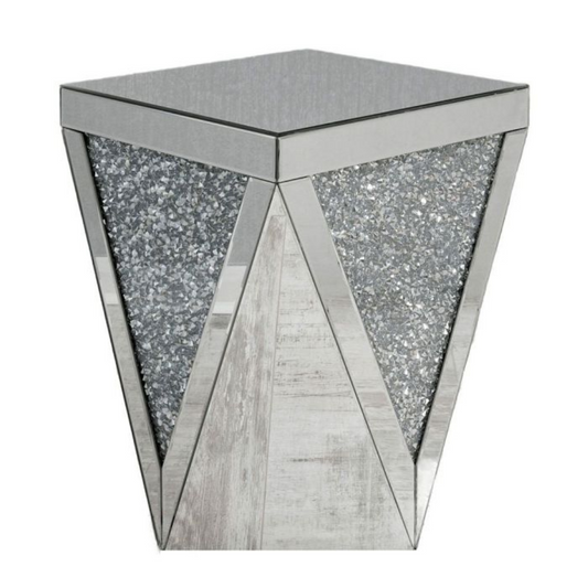 Crushed Diamond Mirrored Lamp Table