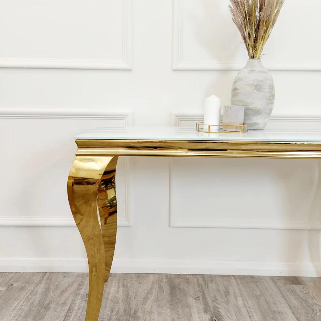 Louis Gold Leg Console Table