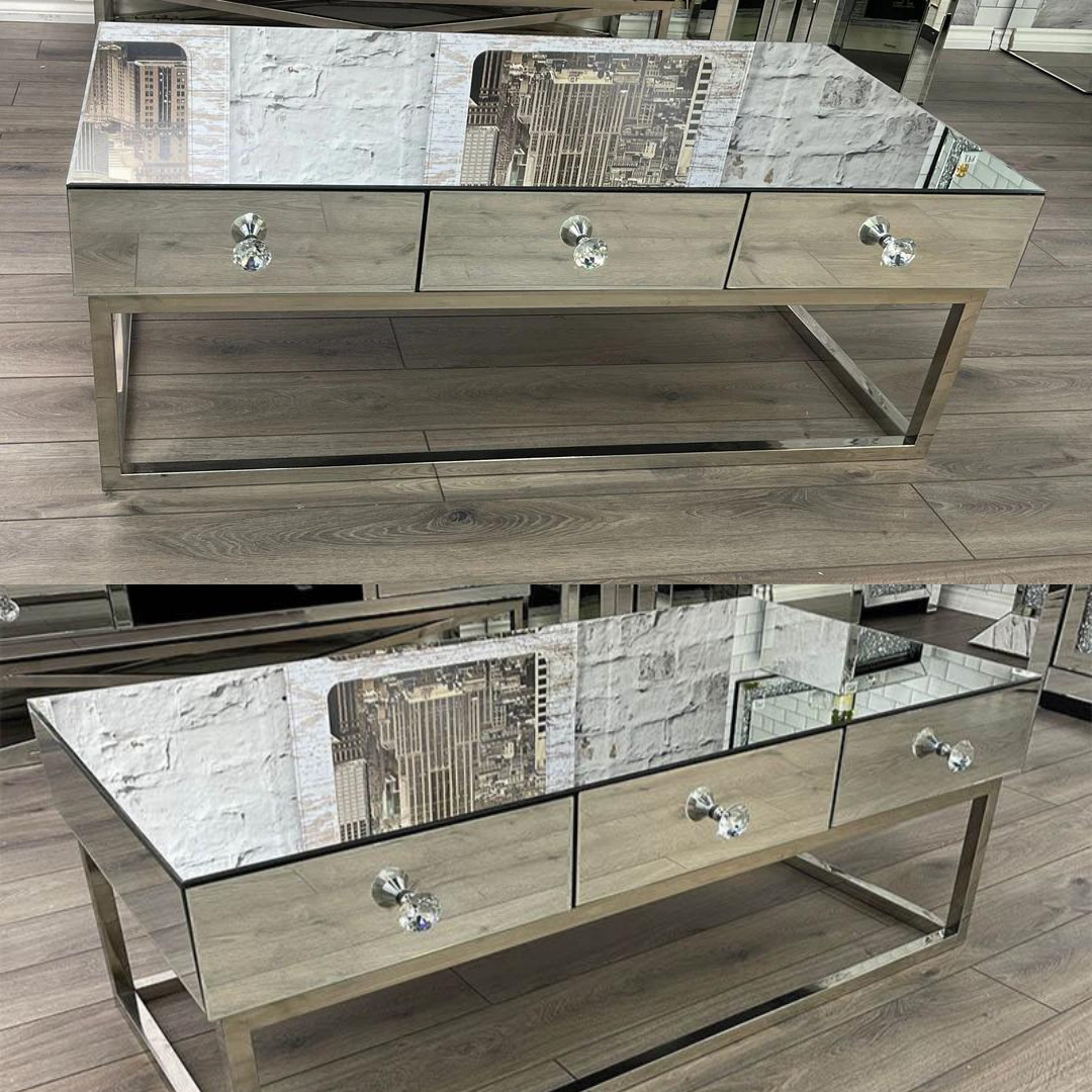 Clear Mirrored Coffee Table