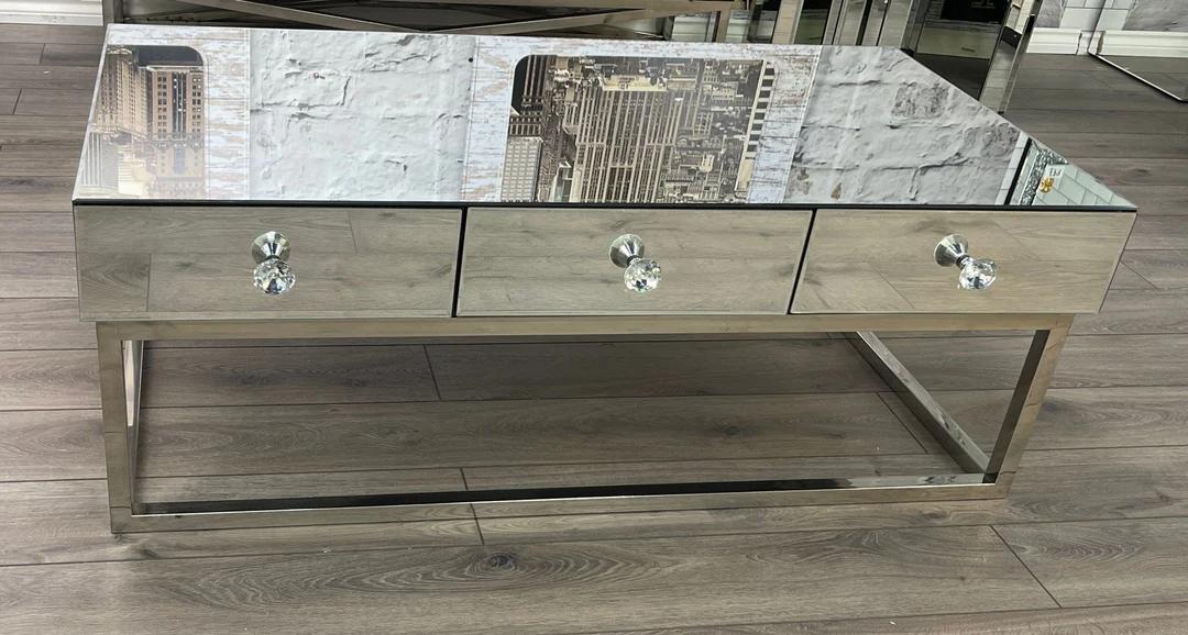 Clear Mirrored Coffee Table