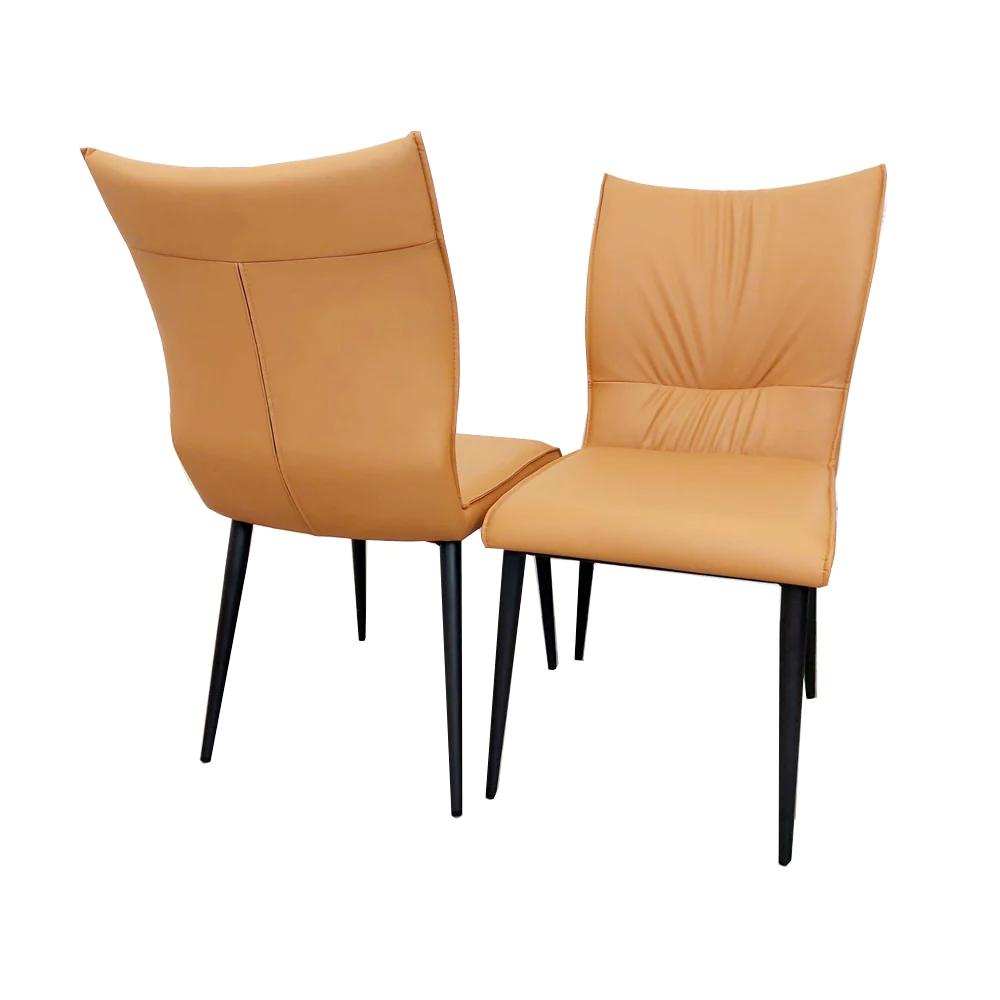 2x Flora Leather Dining Chairs