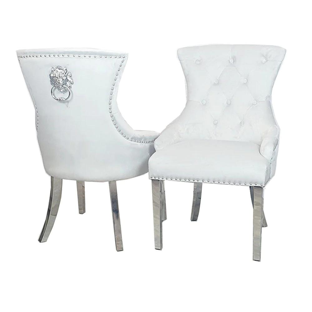 2x Meghan Lion Knocker Back Dining Chair