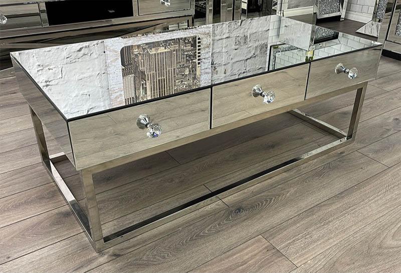 Clear Mirrored Coffee Table