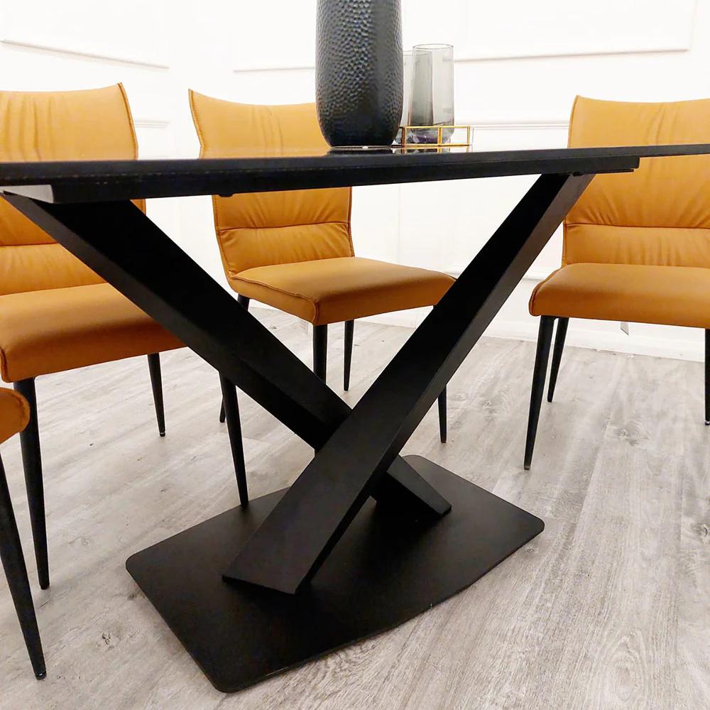 Apollo Black Dining Table with Black Sintered Stone