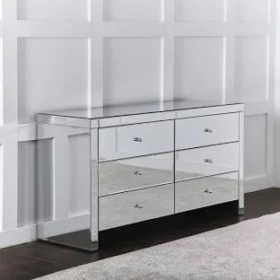 Mirrored  6 Drawer Chest of Drawers Sideboard