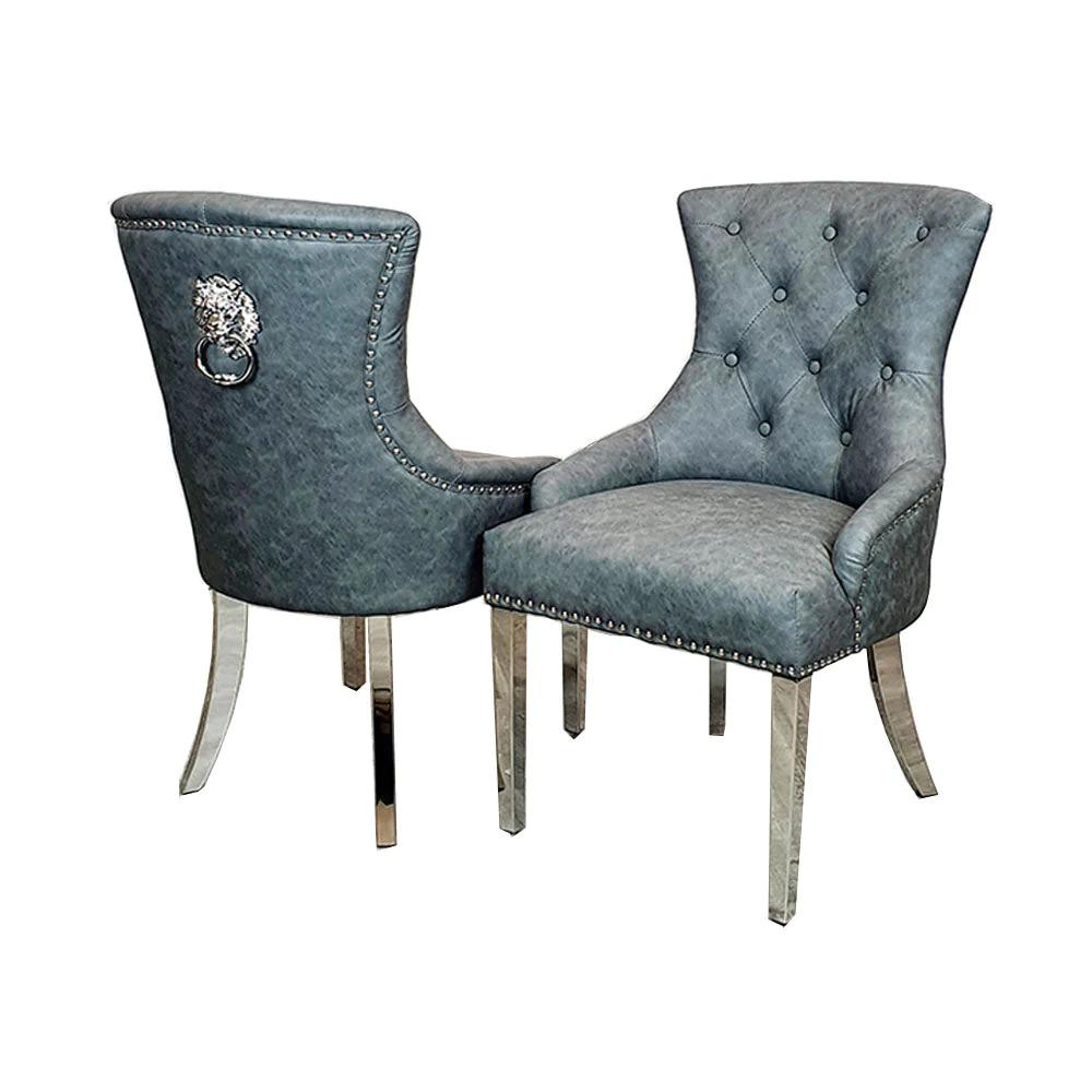 2x Meghan Lion Knocker Back Dining Chair