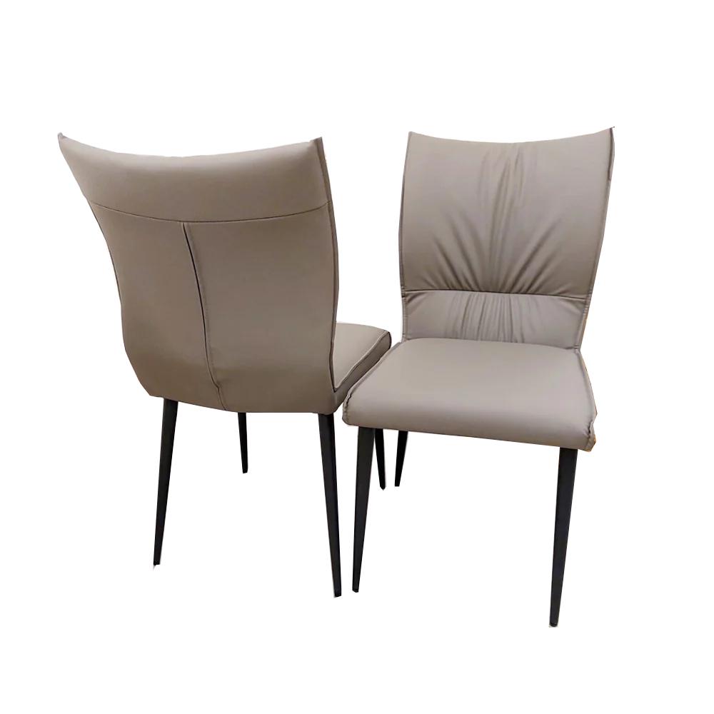 2x Flora Leather Dining Chairs