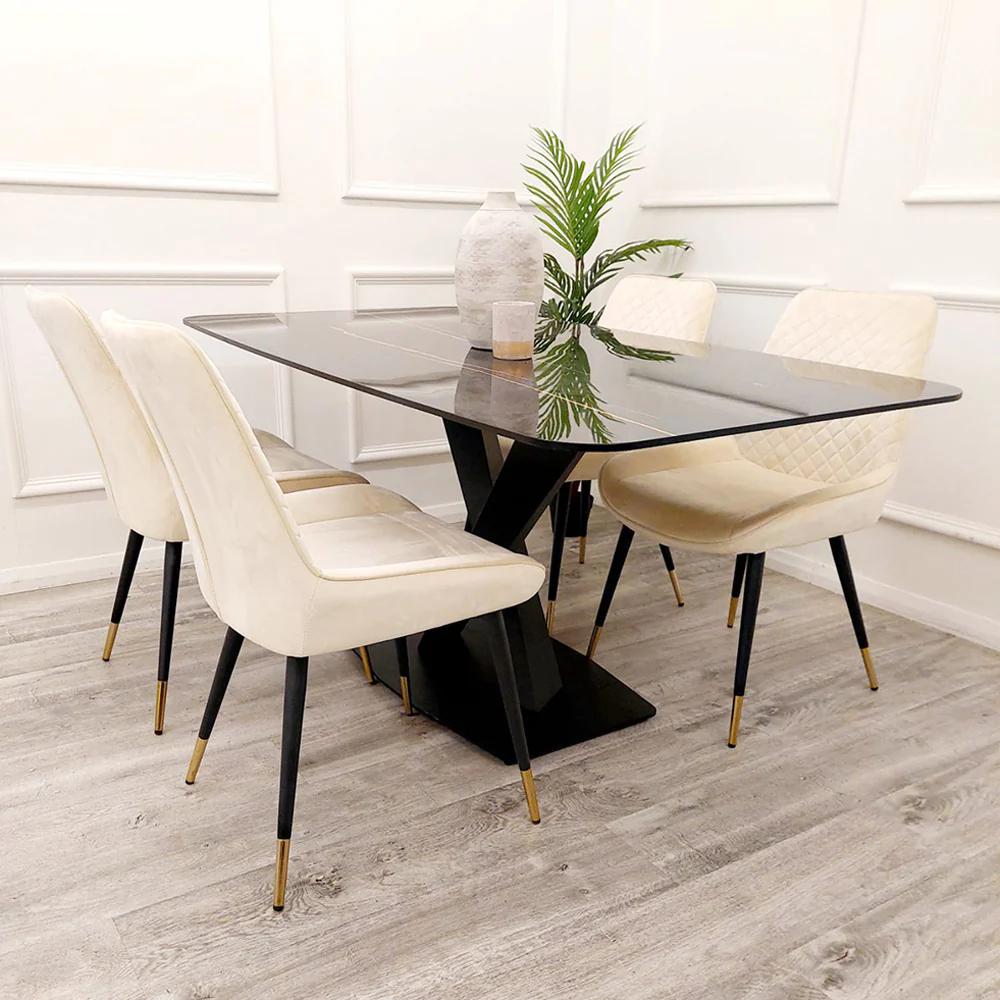 Apollo Black Dining Table with Black Sintered Stone